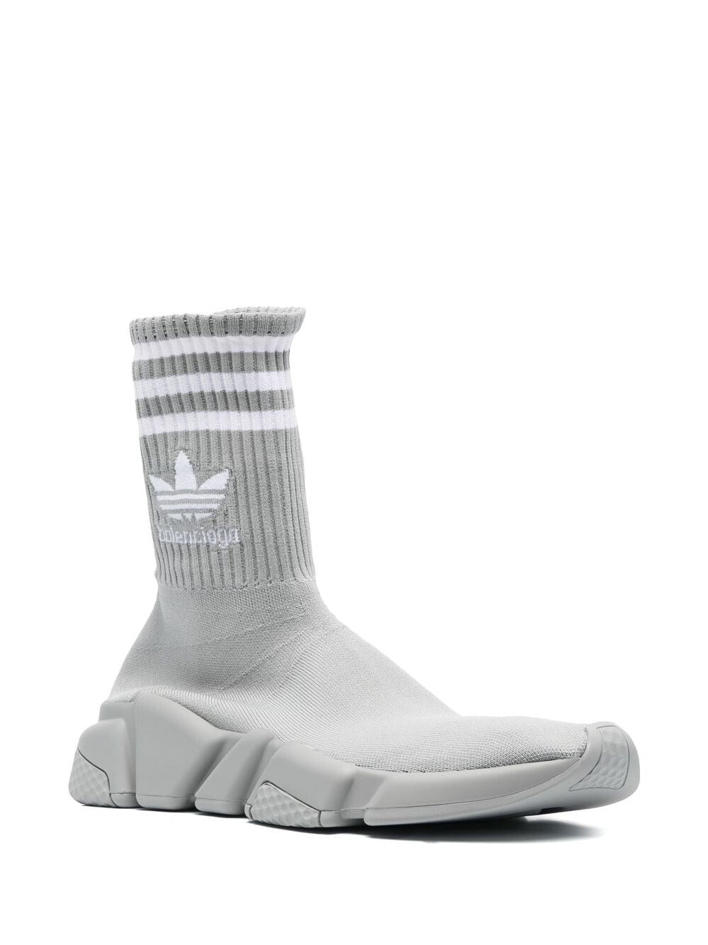Adidas X Balenciaga Speed Sock Knitted Sneakers Grey