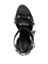 Balenciaga Cagole 110mm Leather Sandals Black