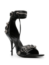 Balenciaga Cagole 110mm Leather Sandals Black