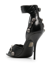 Balenciaga Cagole 110mm Leather Sandals Black