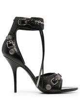 Balenciaga Cagole 110mm Leather Sandals Black