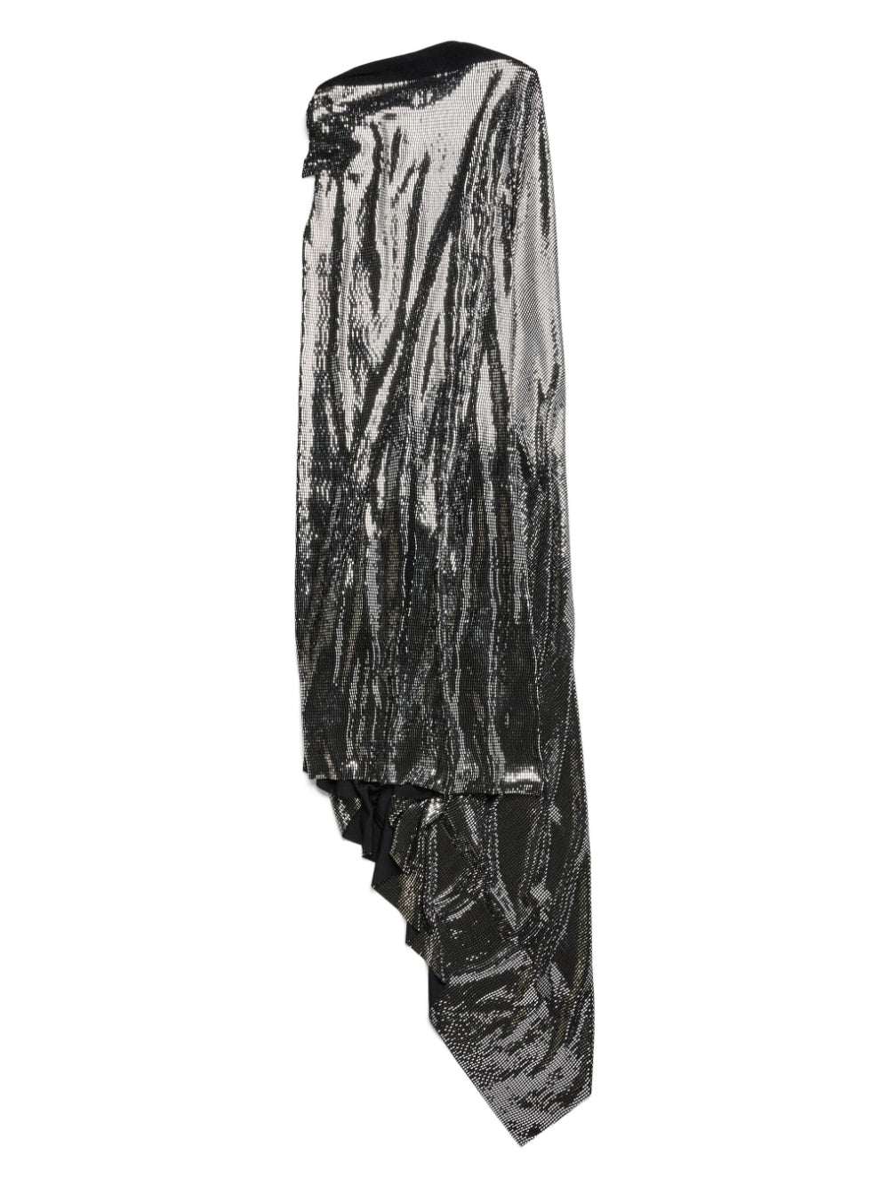 Balenciaga Metallic Effect Draped Midi Dress Black