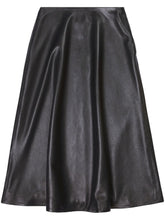 Balenciaga Leather A-Line Midi Skirt Black