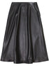 Balenciaga Leather A-Line Midi Skirt Black