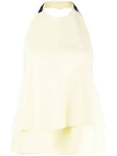 Jil Sander Halterneck Tiered Open-Back Top Yellow