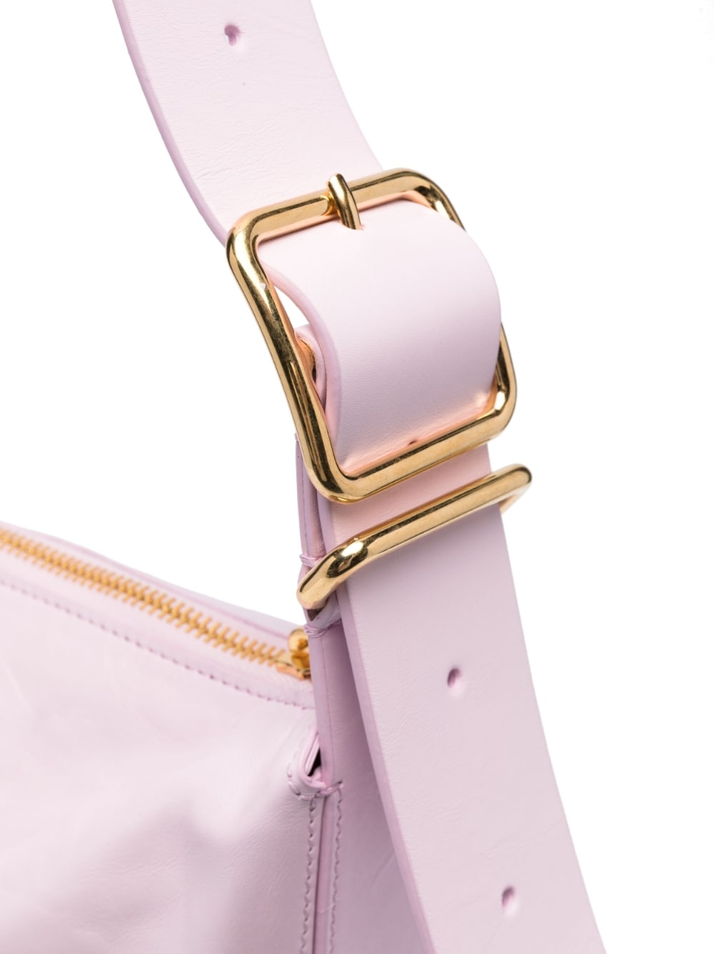 Jil Sander Medium Crinkled Leather Shoulder Bag Lilac