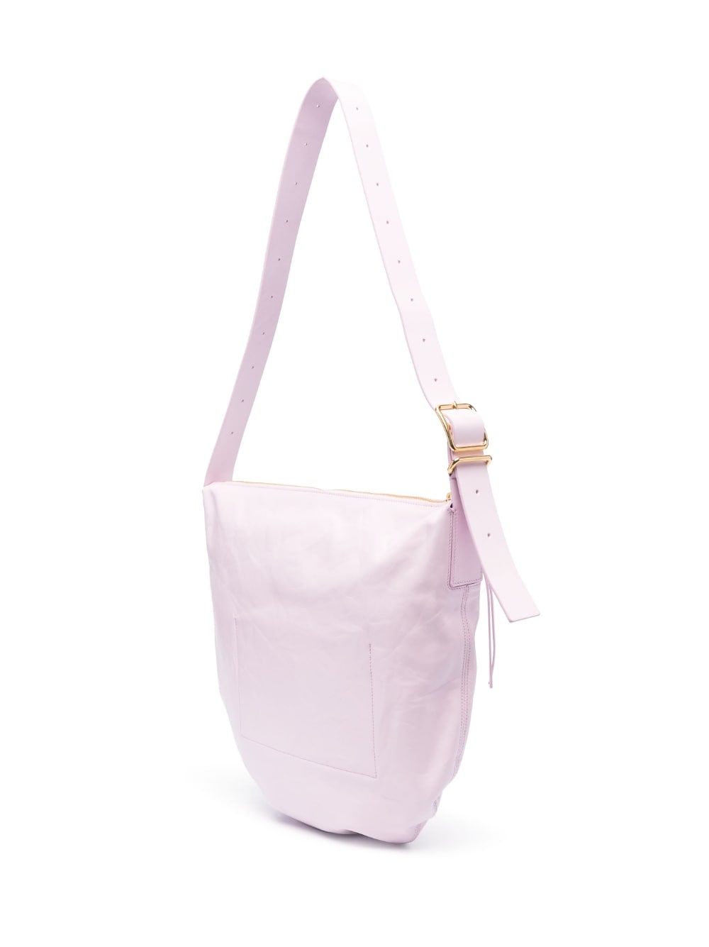 Jil Sander Medium Crinkled Leather Shoulder Bag Lilac