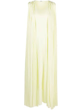 Jil Sander Draped Layered Viscose Maxi Dress Yellow