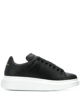 Alexander Mcqueen Oversized Leather Low-Top Sneakers in Black