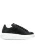 Alexander Mcqueen Oversized Leather Low-Top Sneakers in Black