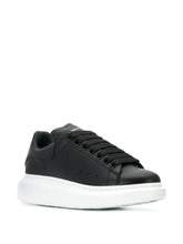Alexander Mcqueen Oversized Leather Low-Top Sneakers in Black