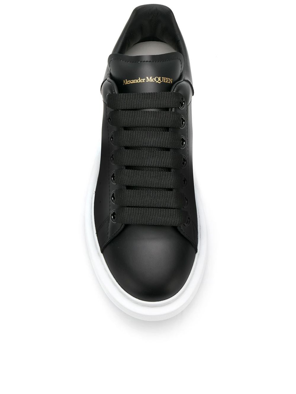 Alexander Mcqueen Oversized Leather Low-Top Sneakers in Black
