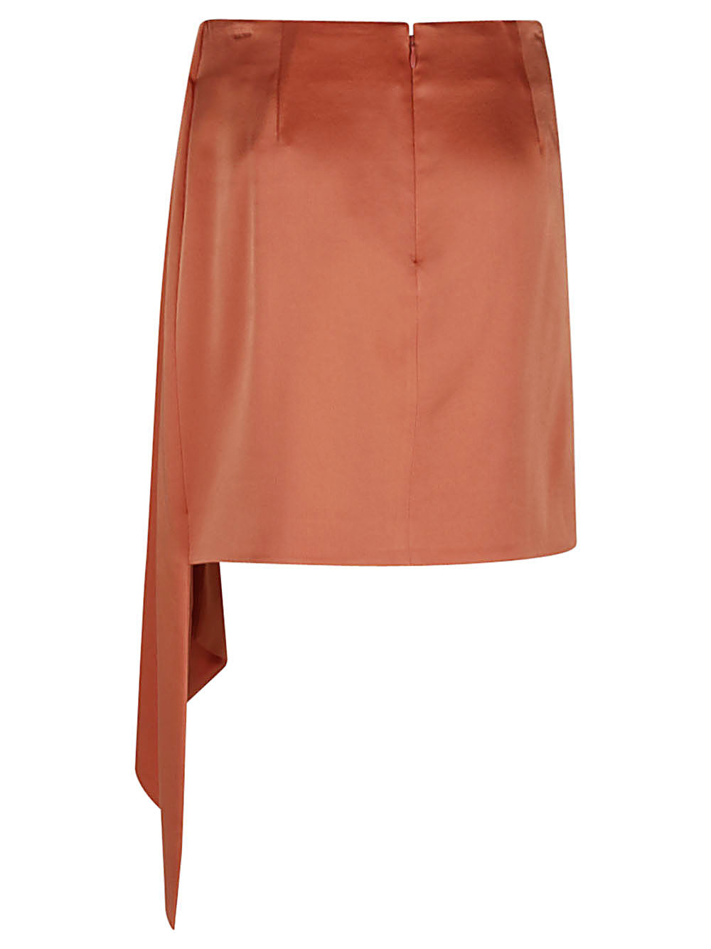 Jonathan Simkhai Mae Draped Satin Mini Skirt Red