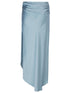 Jonathan Simkhai Elisabetta Draped Satin Midi Skirt Clear Blue