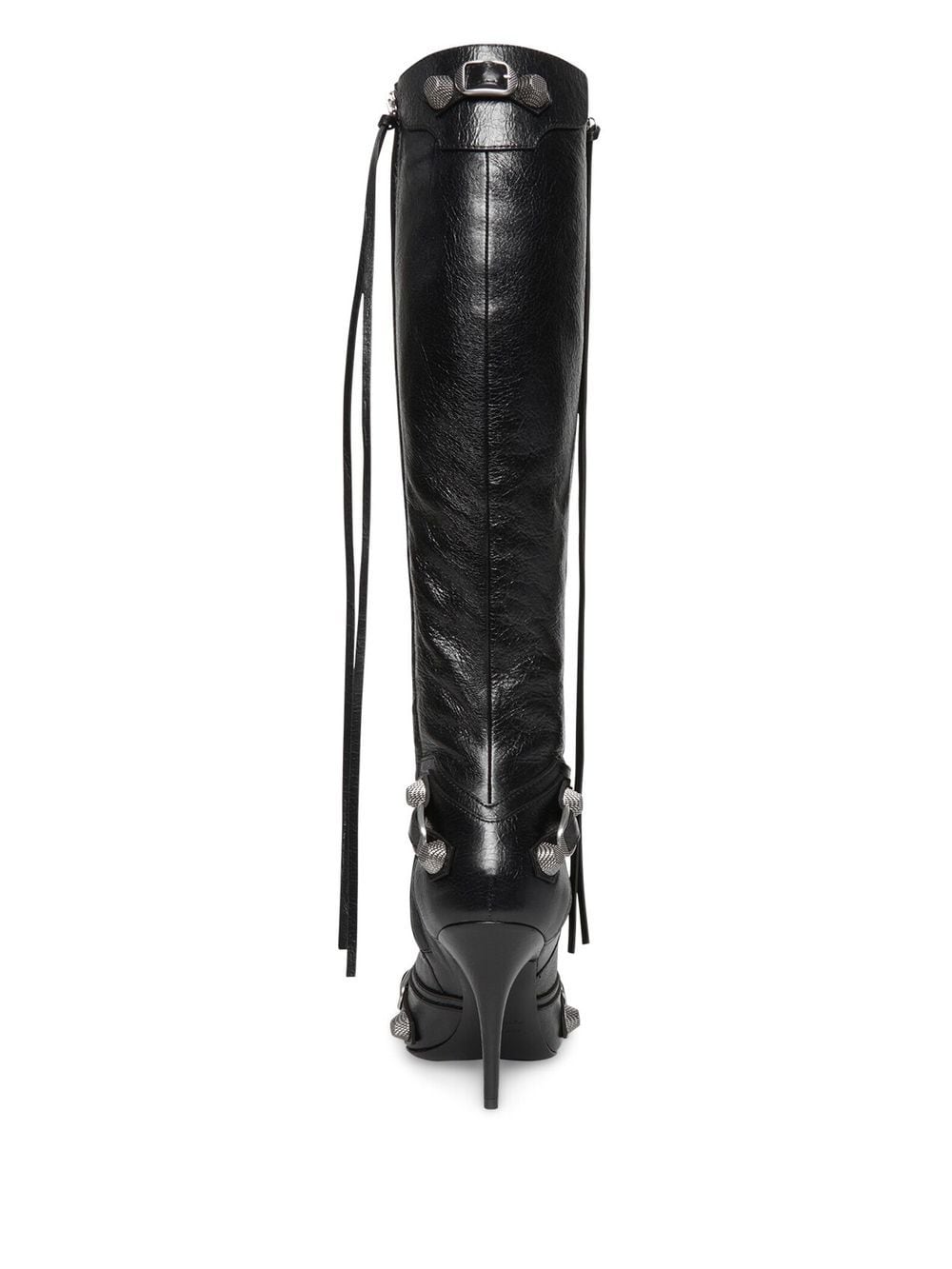 Balenciaga Cagole 90mm Knee-High Lambskin Boots Black