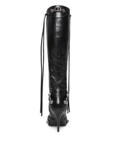 Balenciaga Cagole 90mm Knee-High Lambskin Boots Black