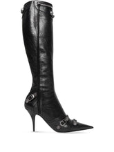 Balenciaga Cagole 90mm Knee-High Lambskin Boots Black
