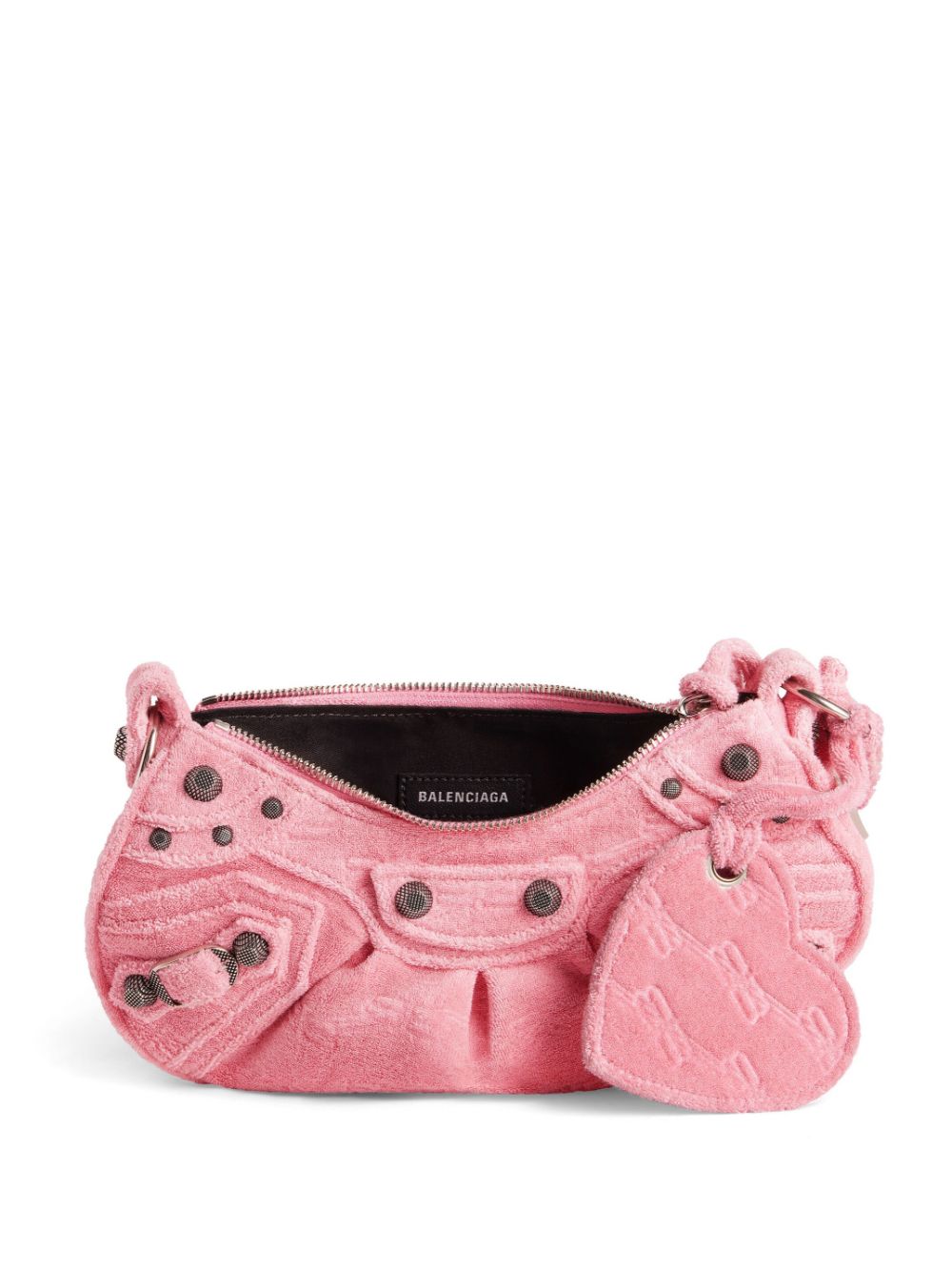 Balenciaga Le Cagole XS Denim Shoulder Bag in Flamingo Pink