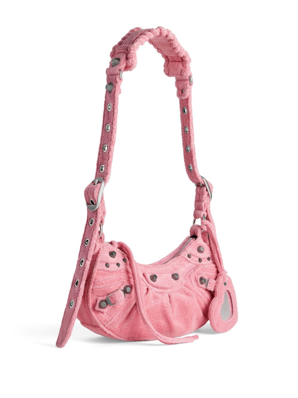 Balenciaga Le Cagole XS Denim Shoulder Bag in Flamingo Pink