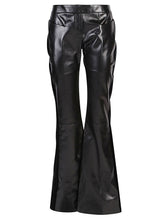 Tom Ford Flared Velvet and Leather Trousers Black Black