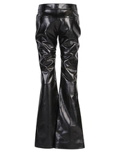 Tom Ford Flared Velvet and Leather Trousers Black Black