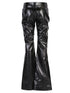 Tom Ford Flared Velvet and Leather Trousers Black Black