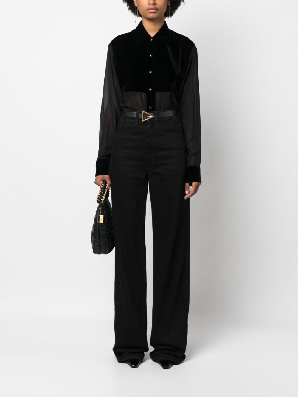 Tom Ford Panelled Silk Buttoned Shirt Black black
