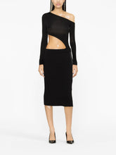 Tom Ford Ribbed Silk-Blend Pencil Skirt Black Black