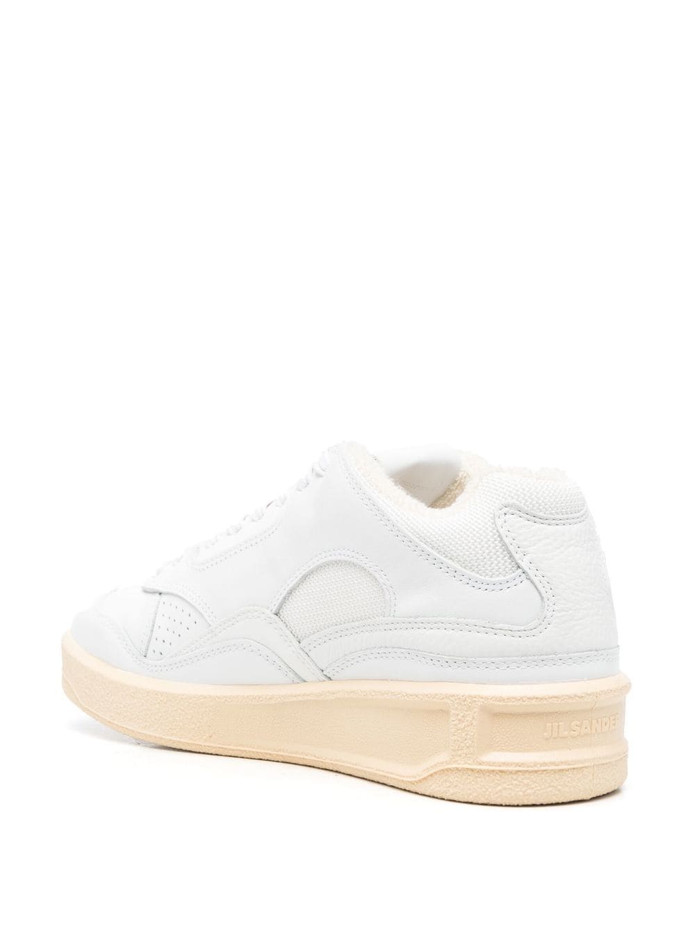Jil Sander Debossed Logo Calf Leather Low-Top Sneakers White
