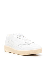 Jil Sander Debossed Logo Calf Leather Low-Top Sneakers White