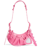 Balenciaga Le Cagole XS Studded Leather Shoulder Bag Fuchsia