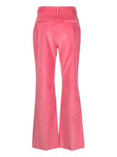 Paul Smith Flared High-Waisted Stretch-Cotton Velvet Trousers Pink