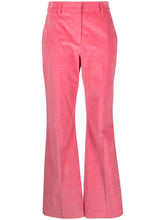 Paul Smith Flared High-Waisted Stretch-Cotton Velvet Trousers Pink