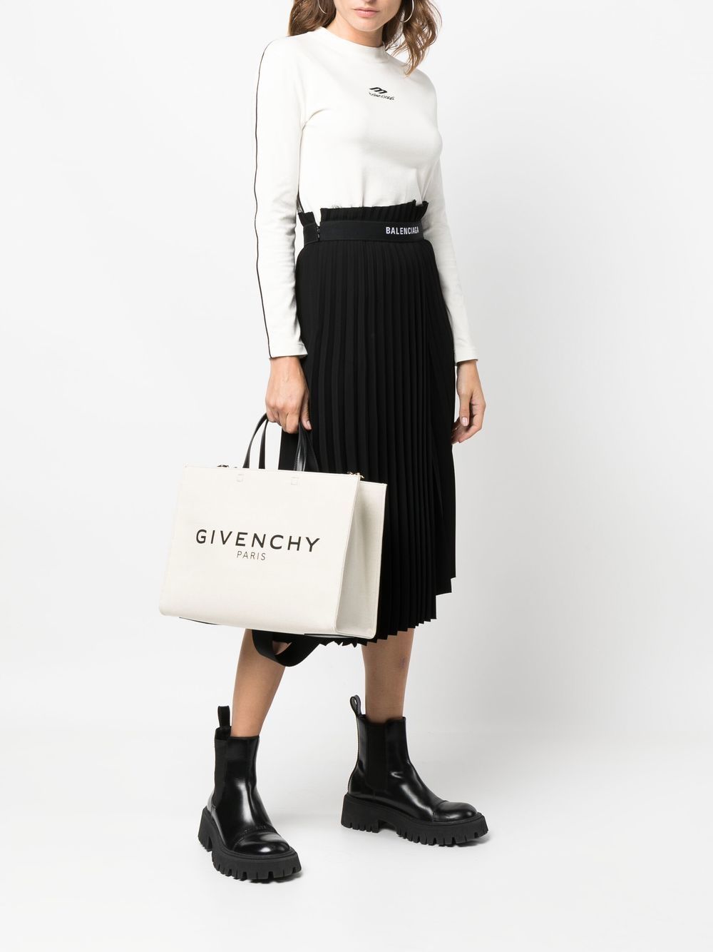 Givenchy G-Tote Medium Canvas Tote Bag Beige