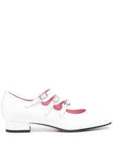 Carel Paris Ariana Patent Leather Slingback Mary Jane Flats White