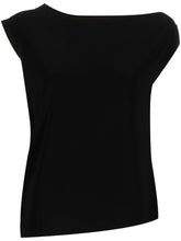 Norma Kamali Asymmetric Sleeveless Stretch Top Black