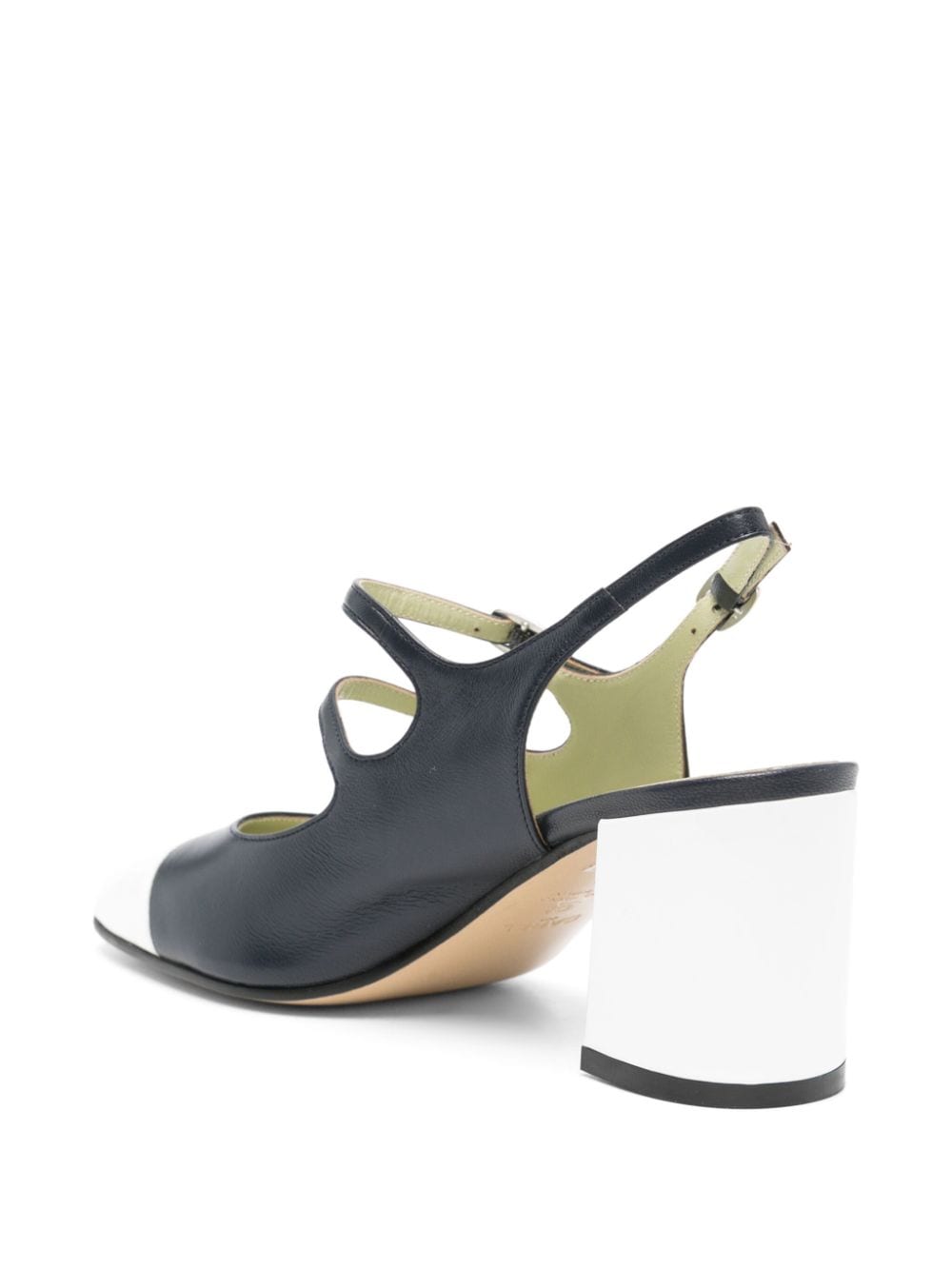 Carel Paris Block Heel Patent Leather Mary Jane Pumps Blue
