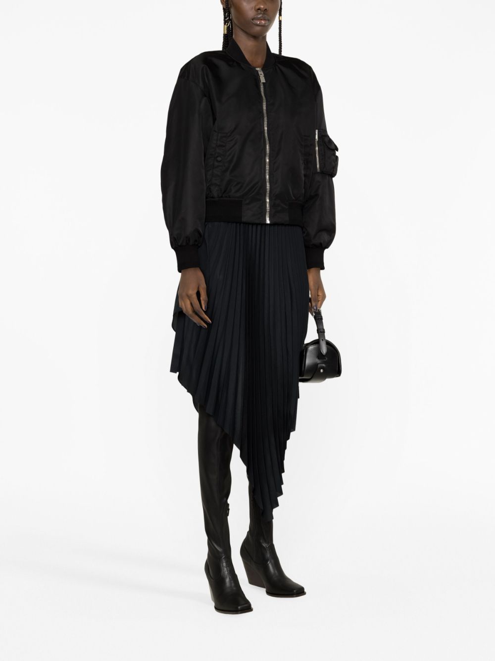 Givenchy Logo Nylon Bomber Jacket Black