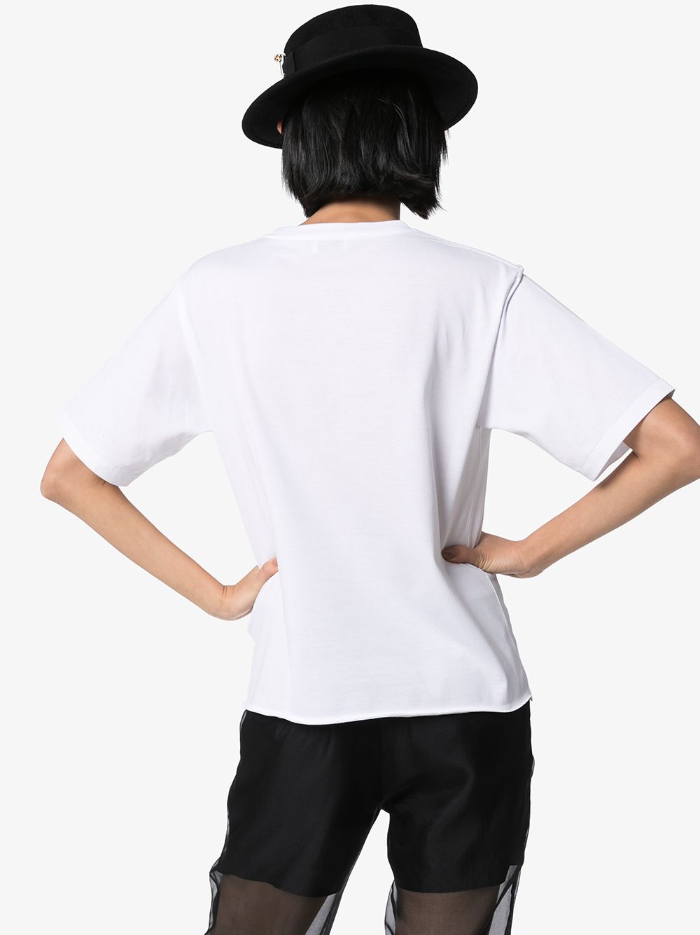 Saint Laurent Logo-Print Cotton T-Shirt White