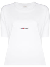 Saint Laurent Logo-Print Cotton T-Shirt White
