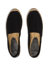 Saint Laurent Flat Canvas Espadrilles with Gold-Tone Logo Detail Black