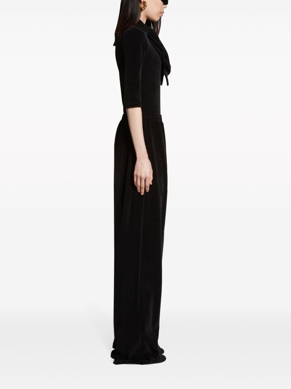 Balenciaga Logo-Embroidered Straight-Leg Track Pants Black