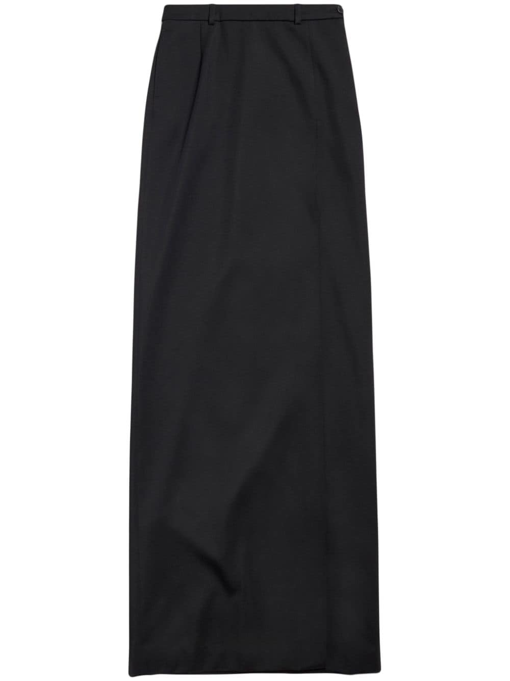 Balenciaga Slit Tailored Virgin Wool Maxi Skirt Black black