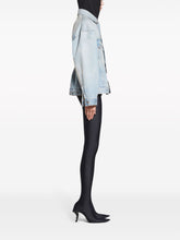 Balenciaga Hourglass Silhouette Denim Jacket in Clear Blue