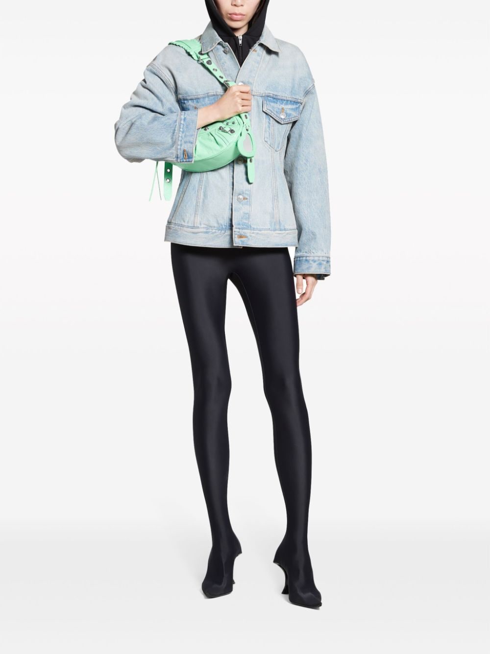 Balenciaga Hourglass Silhouette Denim Jacket in Clear Blue