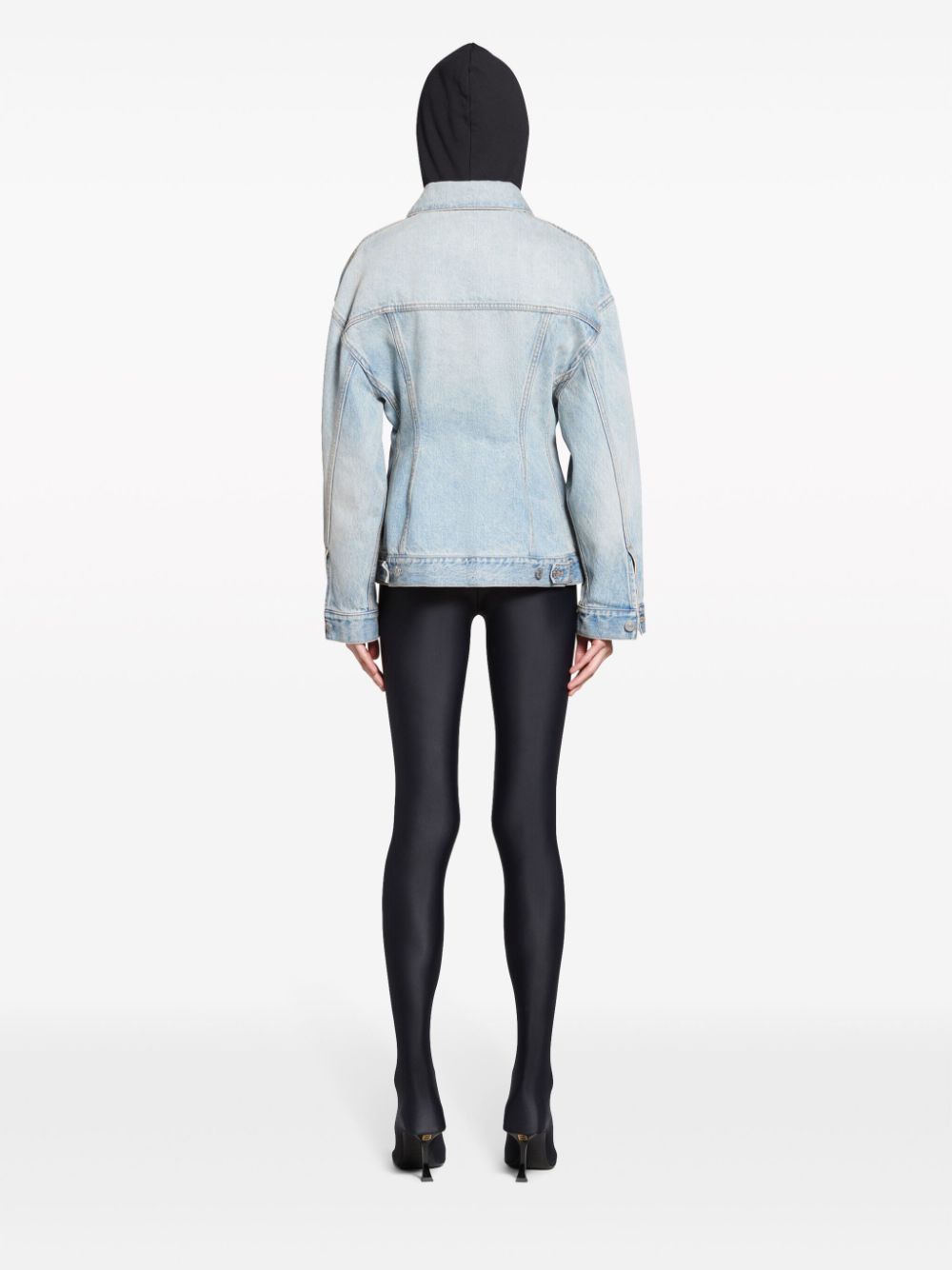 Balenciaga Hourglass Silhouette Denim Jacket in Clear Blue