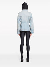 Balenciaga Hourglass Silhouette Denim Jacket in Clear Blue