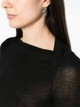 Saint Laurent Fine Knit Black Wool-Blend Cowl-Neck Long Dress black