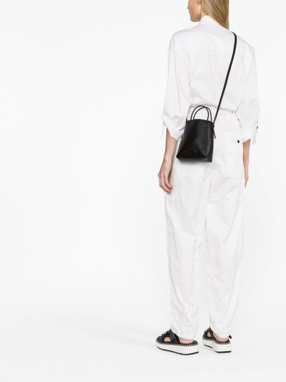 Chloé Micro Leather Sense Bucket Bag Black