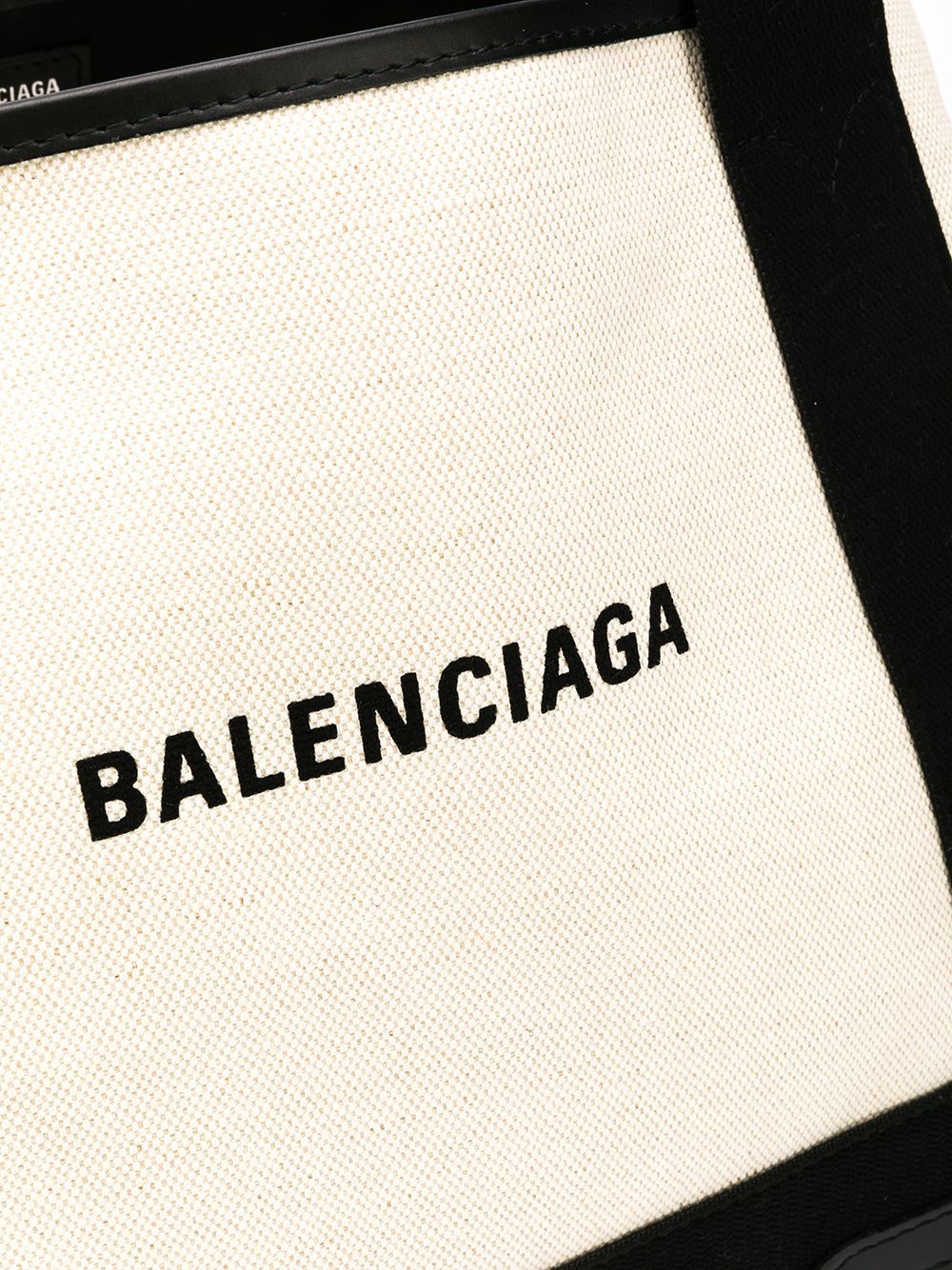 Balenciaga Canvas Cabas Small Tote Bag with Removable Pouch White
